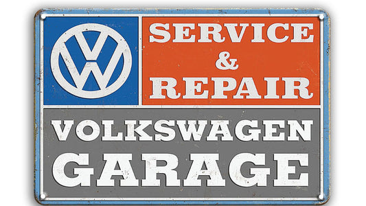 Metalen wandbord | Volkswagen garage | Service & repair |