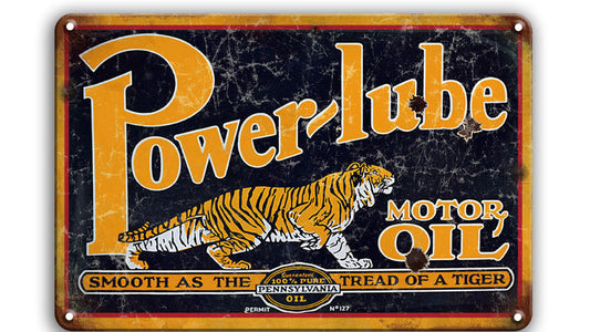 Metalen wandbord | Power-Lube | Motor oil |