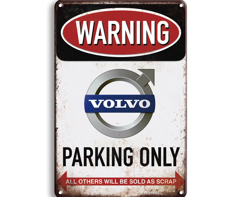 Metalen wandbord | Warning Volvo parking only |