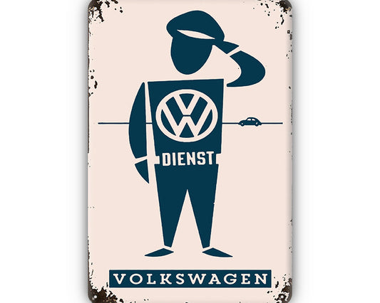 Metalen wandbord | Volkswagen dienst |