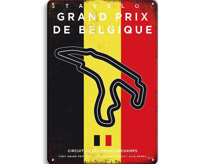 Metalen wandbord | Grand Prix | Circuit De Spa Francorchamps | België |