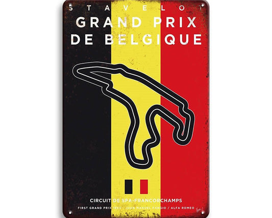 Metalen wandbord | Grand Prix | Circuit De Spa Francorchamps | België |