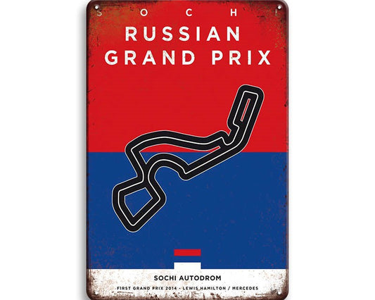 Metalen wandbord | Grand Prix | Sochi Autodrom | Rusland |