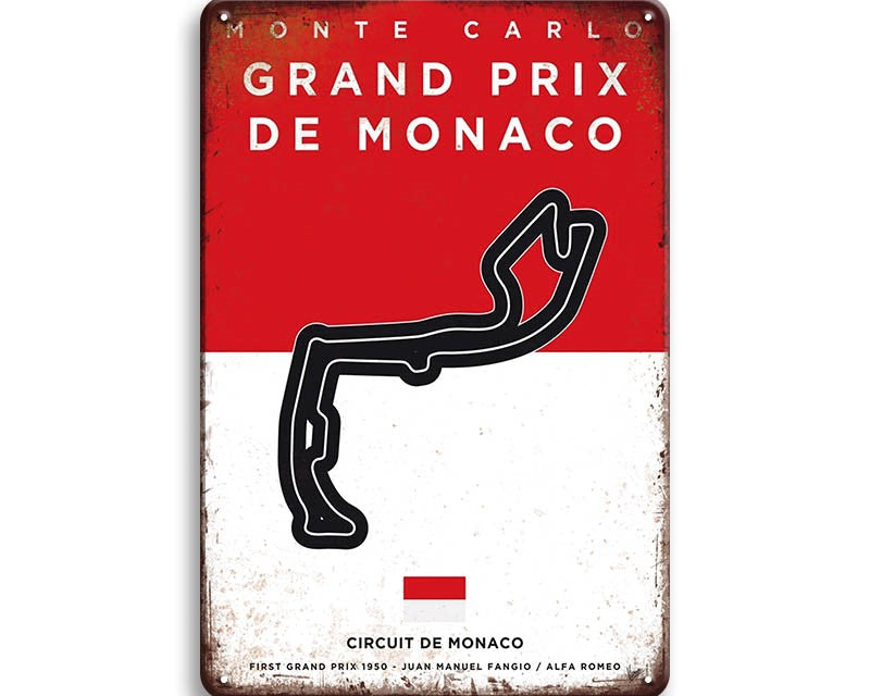 Metalen wandbord | Grand Prix | Circuit De Monaco | Monaco |