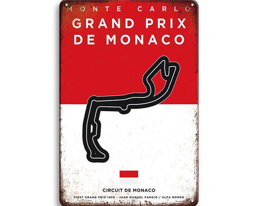 Metalen wandbord | Grand Prix | Circuit De Monaco | Monaco |