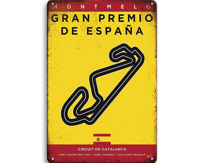 Metalen wandbord | Grand Prix | Circuit De Catalunya | Spanje |