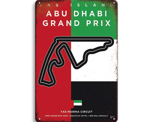 Metalen wandbord | Grand Prix | Yas Marina Circruit | Abu Dhabi |