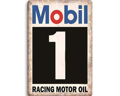 Metalen wandbord | Mobil | 1 racing motor oil |