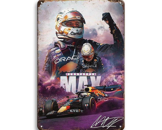 Metalen wandbord | Max Verstappen | Juichend | Vuist |