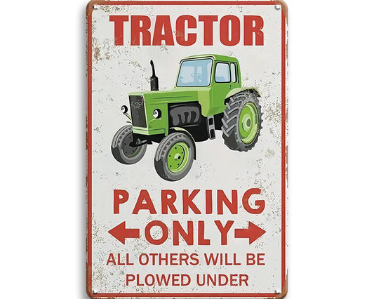 Metalen wandbord | Tractor parking only |