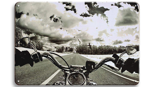 Metalen wandbord | Motor rijden |