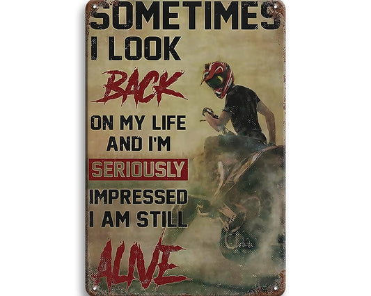 Metalen wandbord | Sometimes I look back on my life |