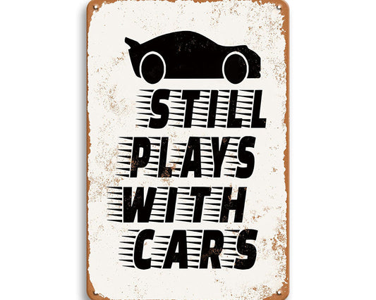 Metalen wandbord | Still plays with cars |