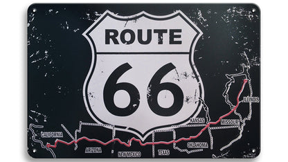 Metalen wandbord | Route 66 |