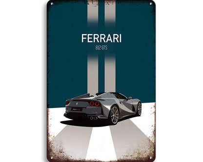 Metalen wandbord | Ferrari 812 GTS |