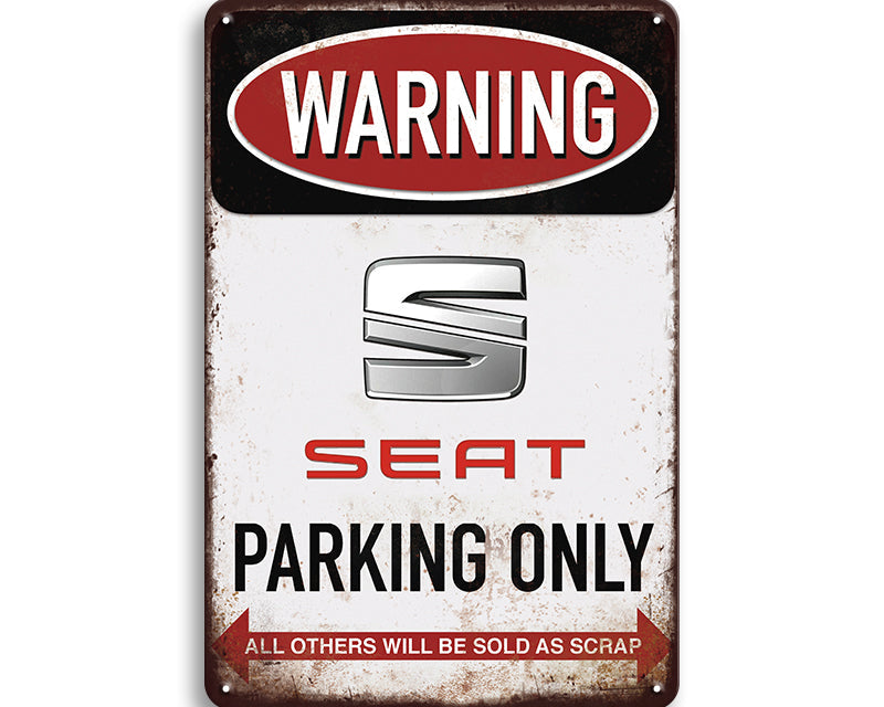 Metalen wandbord | Warning Seat parking only |