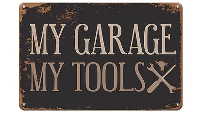Metalen wandbord | My garage my tools #2 |