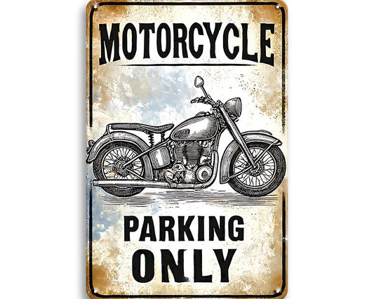 Metalen wandbord | Motorcycle parking only #2 |