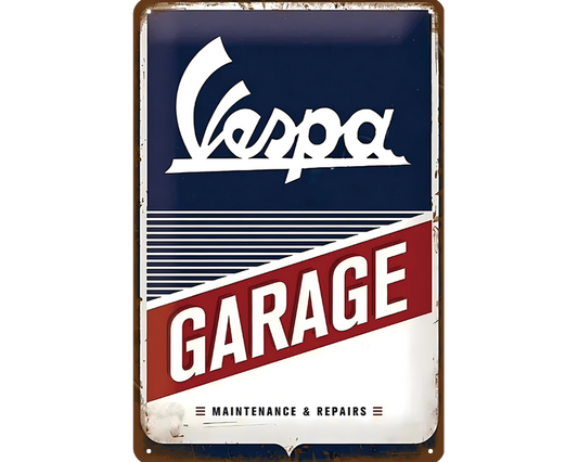 Metalen wandbord | Vespa garage |