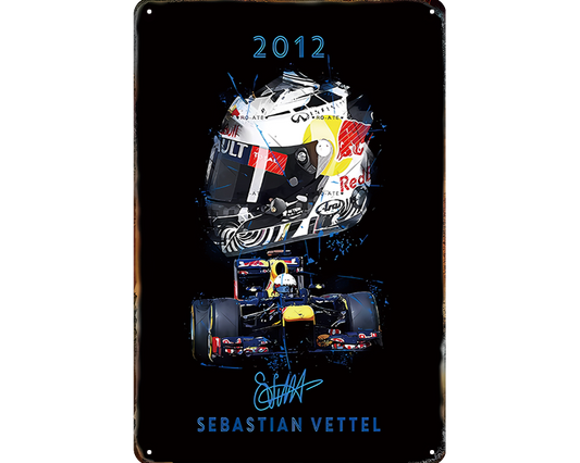 Metalen wandbord | Sebastian Vettel | 2012 |
