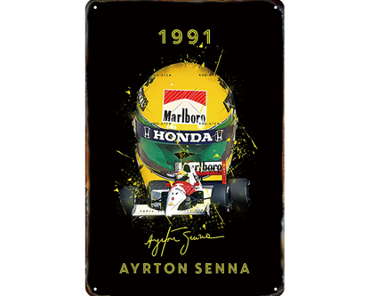 Metalen wandbord | Ayrton Senna | 1991 |