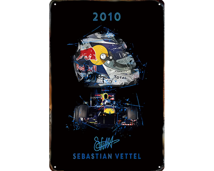 Metalen wandbord | Sebastian Vettel | 2010 |