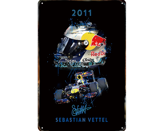Metalen wandbord | Sebastian Vettel | 2011 |