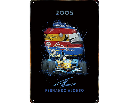 Metalen wandbord | Fernando Alonso | 2005 |