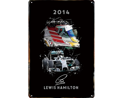 Metalen wandbord | Lewis Hamilton | 2014 |