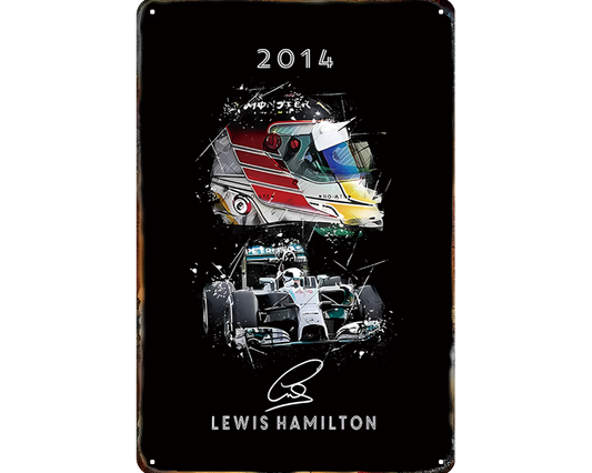 Metalen wandbord | Lewis Hamilton | 2014 |