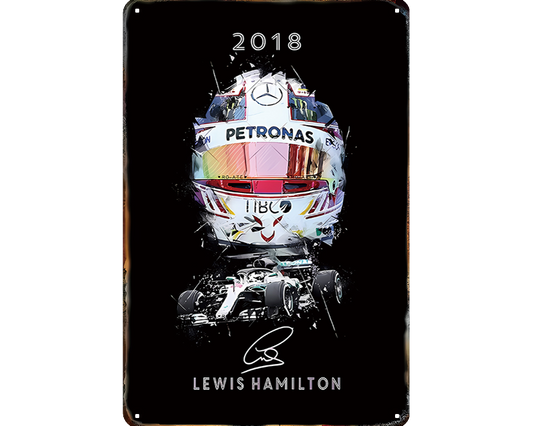 Metalen wandbord | Lewis Hamilton | 2018 |