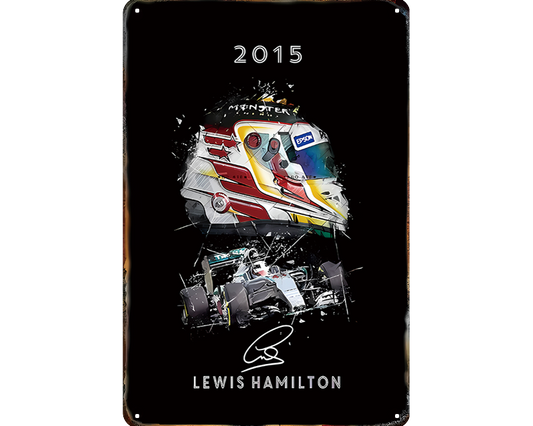 Metalen wandbord | Lewis Hamilton | 2015 |