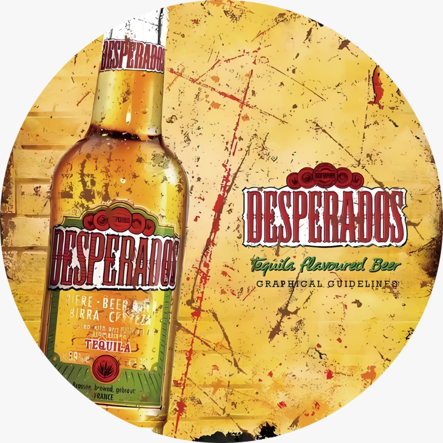 Metalen wandbord | Desperados | 30CM | Rond |