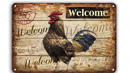 Metalen wandbord | Welcome |