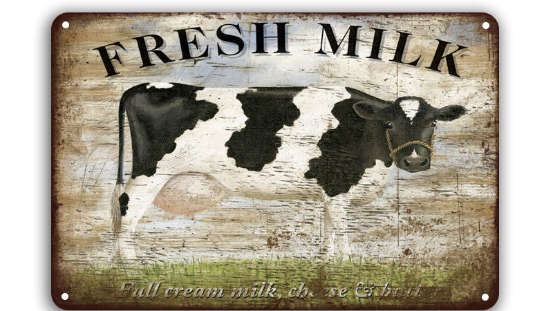 Metalen wandbord | Fresh Milk |