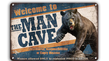 Metalen wandbord | Welcome to the man cave |