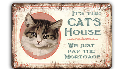 Metalen wandbord | It's the cats house |