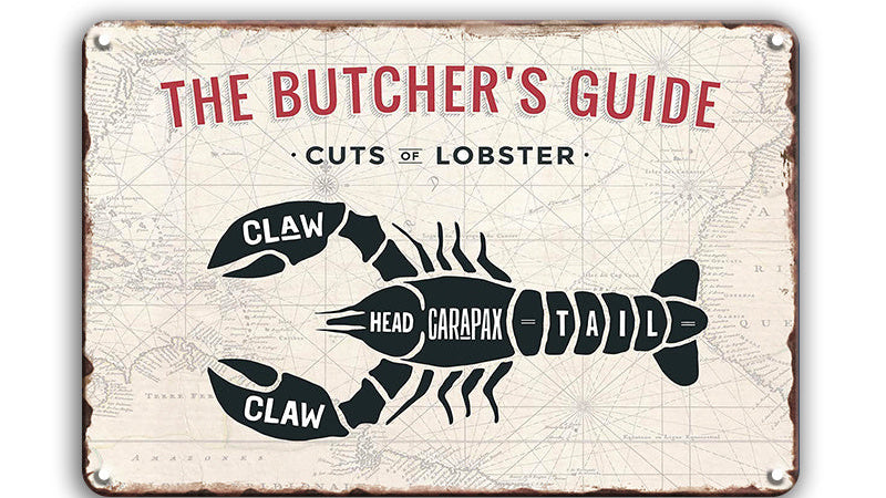 Metalen wandbord | The butcher's guide | Lobster |