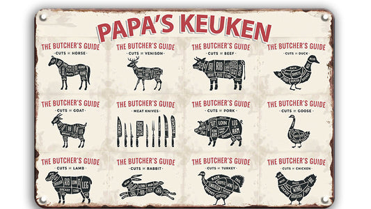 Metalen wandbord | Papa's keuken |