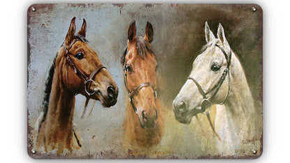Metalen wandbord | Paarden |