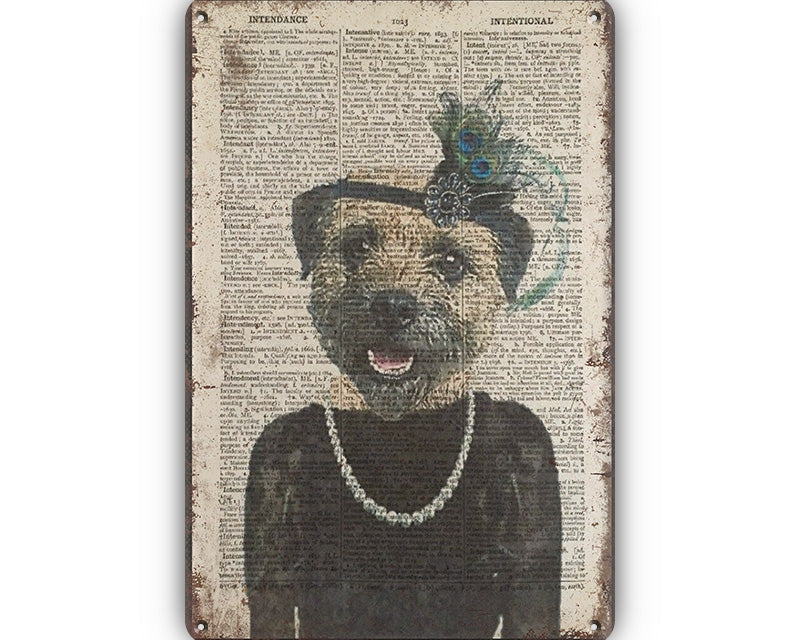 Metalen wandbord | Deftige hond |