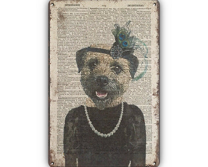 Metalen wandbord | Deftige hond |