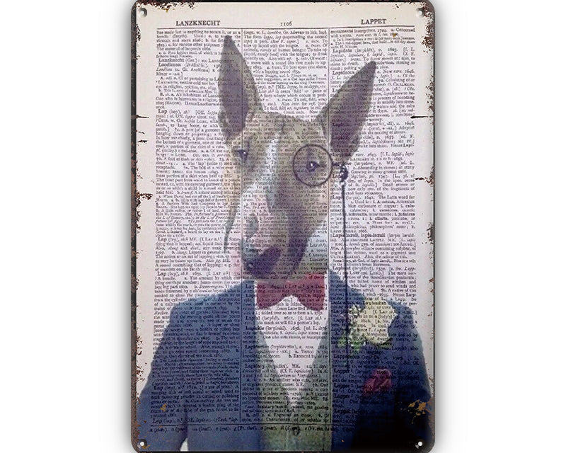 Metalen wandbord | Hond als professor |
