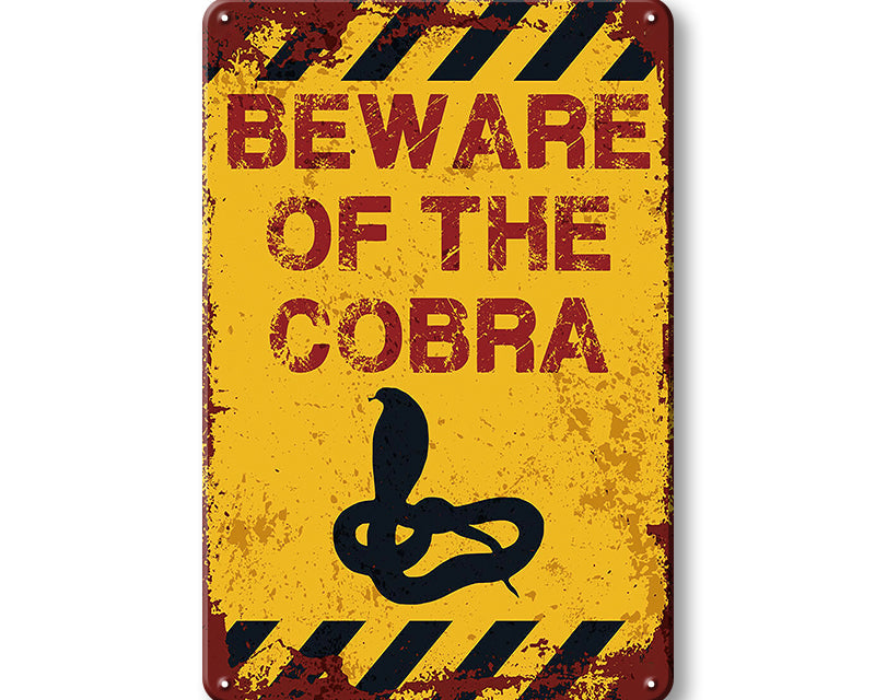 Metalen wandbord | Beware of the cobra |