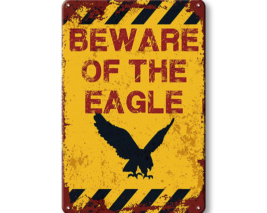 Metalen wandbord | Beware of the eagle |