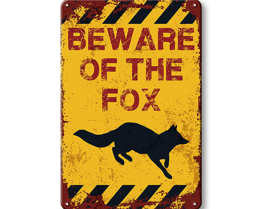 Metalen wandbord | Beware of the fox |