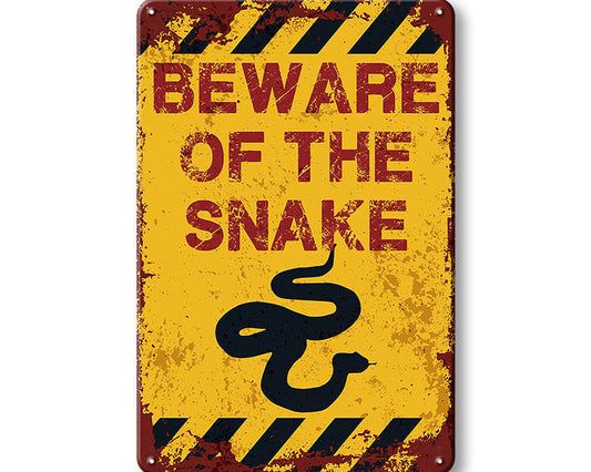 Metalen wandbord | Beware of the snake |