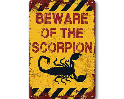 Metalen wandbord | Beware of the scorpion |