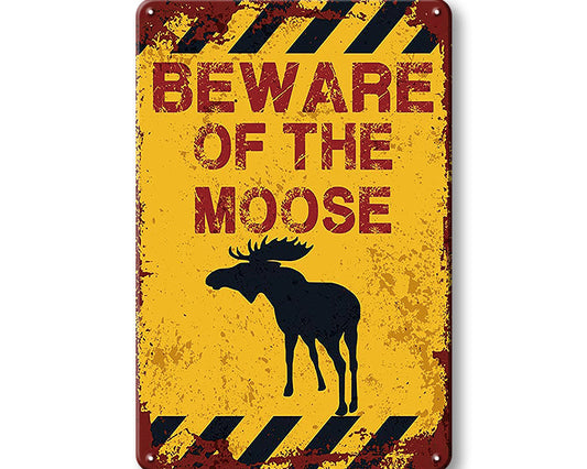 Metalen wandbord | Beware of the moose |