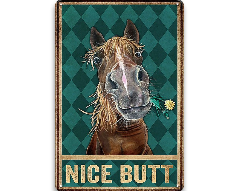 Metalen wandbord | Nice butt | Paard |